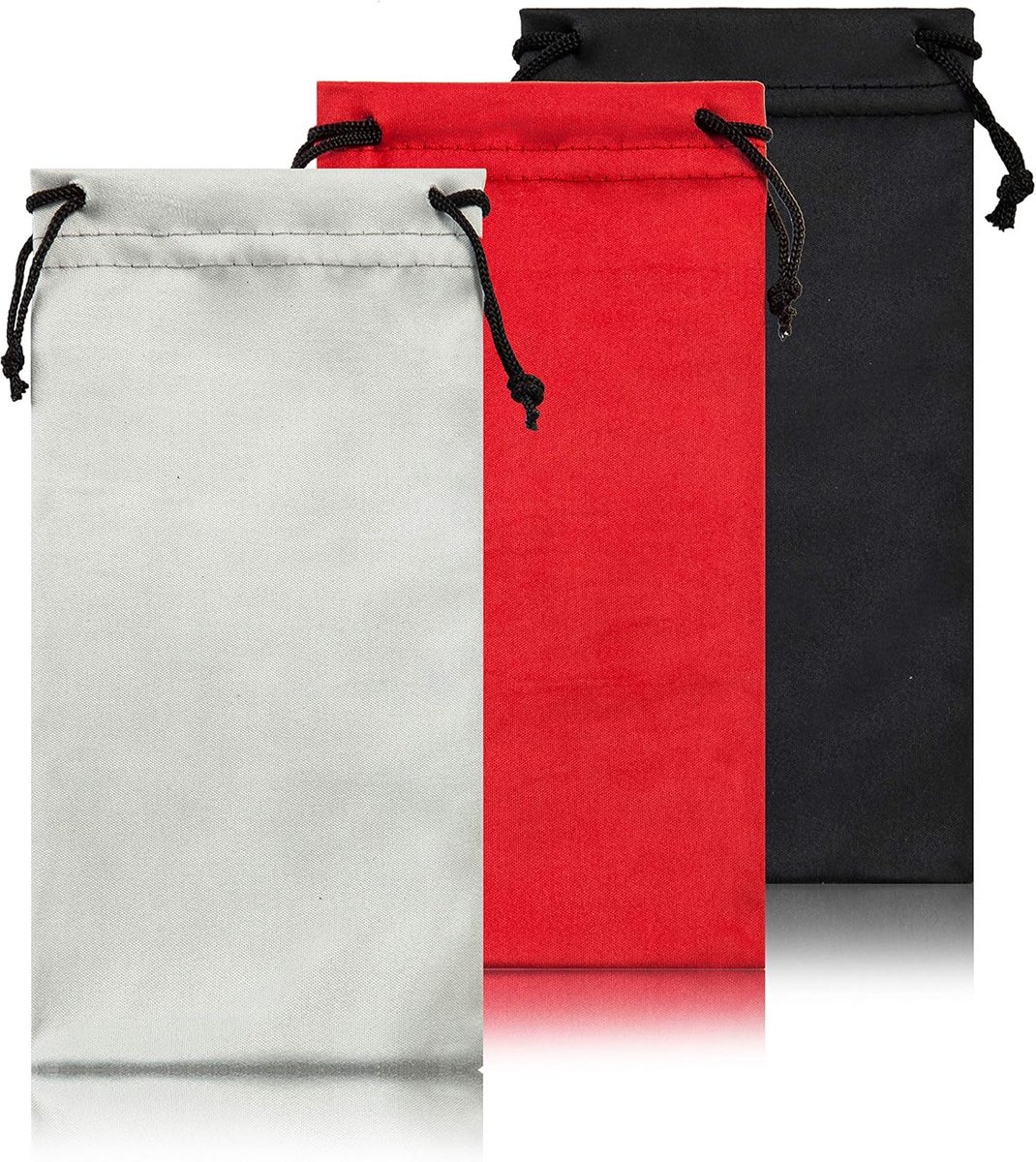 Zachte Brillenpouch Set van 3 - Microvezel Opbergzakje voor Brillen en Schermen