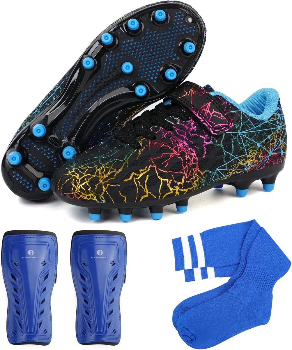 Kindervoetbalschoenen Set voor Jongens en Meisjes - Compleet met Scheenbeschermers en Sokken