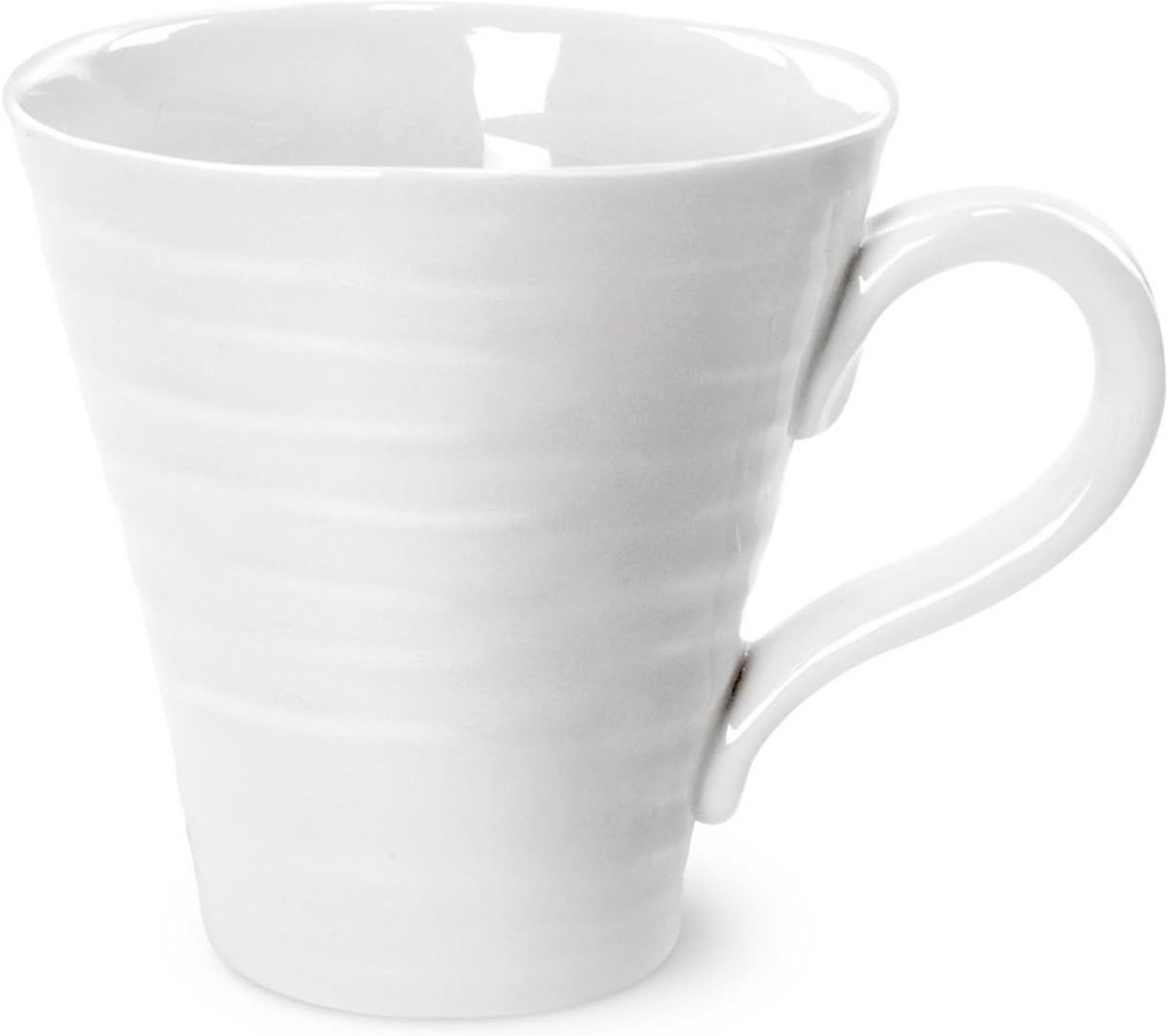 Set van 4 Witte Porseleinen Mokken 350ml - Magnetron- en Vaatwasmachinebestendig