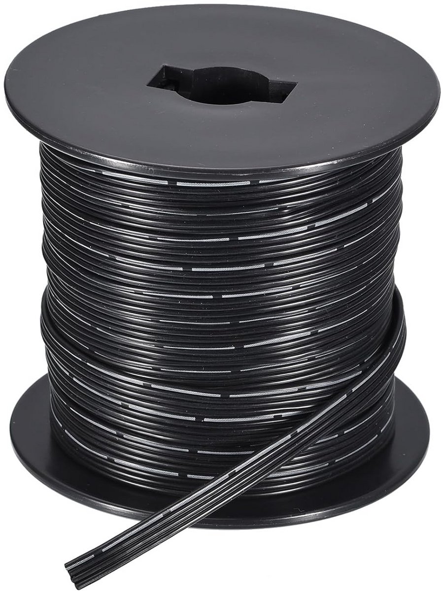 Platte 4-pins Siliconen Strikkabel 24AWG 30 Meter Zwart