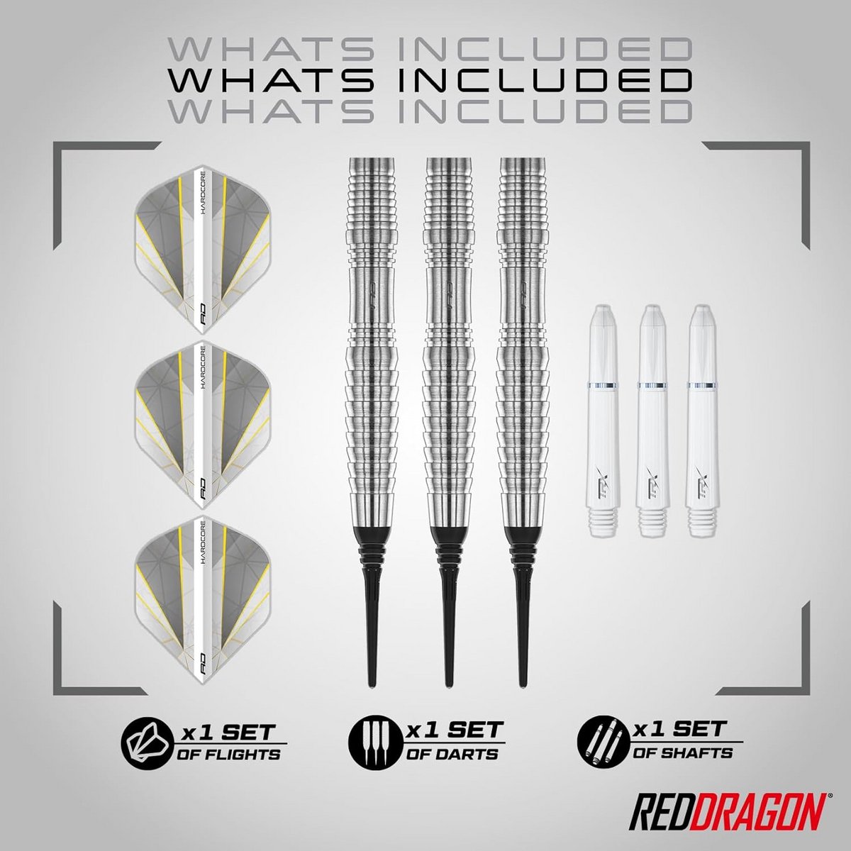 Professionele Softtip Dartset 90% Tungsten Darts, Inclusief Flights en Assen