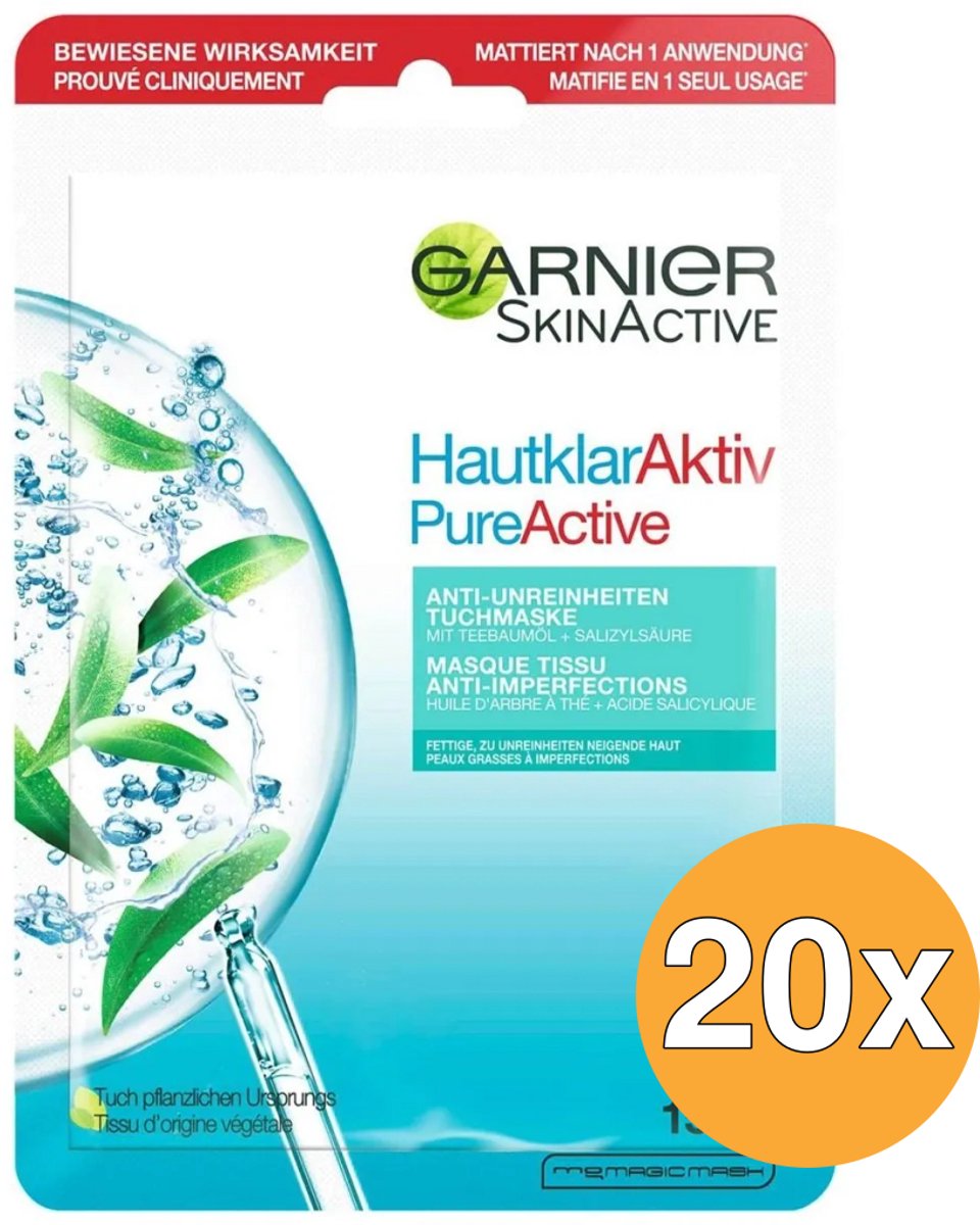 20x Garnier Pure Active Tea Tree Masker (1 stuk)