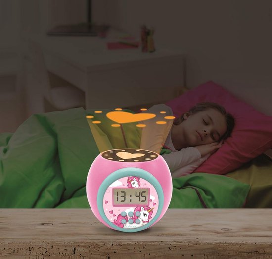 Projectie Wekker met Nachtlamp Functie en Snooze - Roze Eenhoorn Kinderwekker met LCD Scherm — afbeelding 5