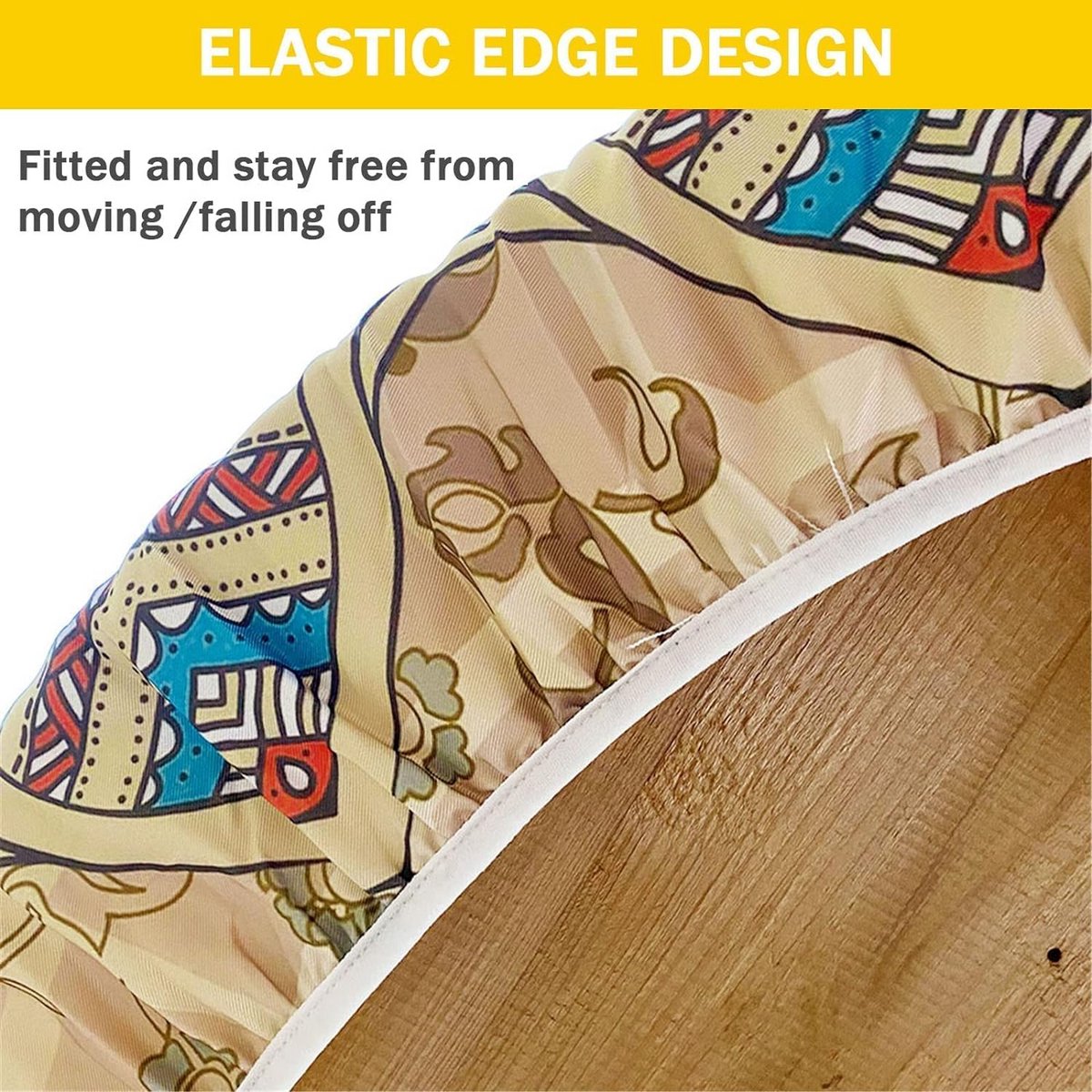 Rond Tafelkleed met Elastische Rand 150 cm Waterafstotend Polyester Mandala Design