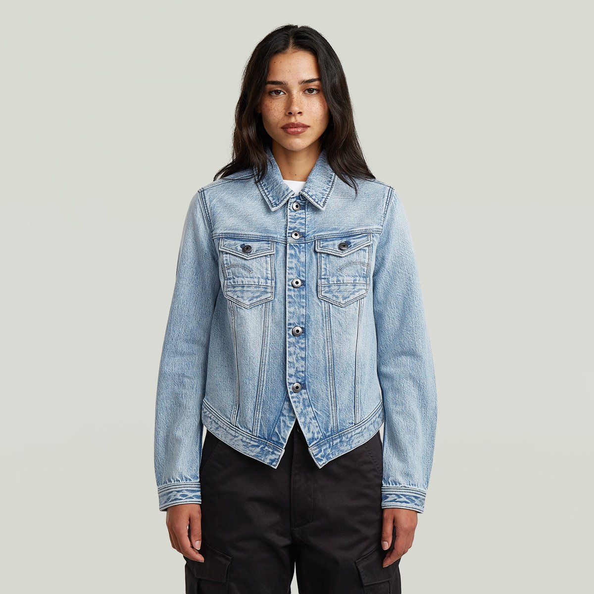 G-Star Pitched hem Slim jacket wmn Dames Jas Sun Faded Cloudburst
