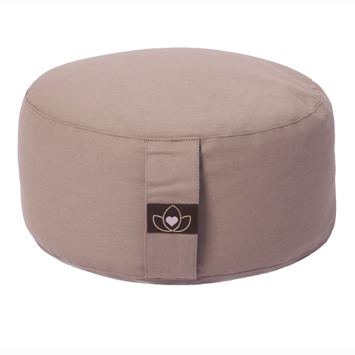 Bol.com Meditatiekussen eco taupe rond - Lotus | Yoga kussen aanbieding