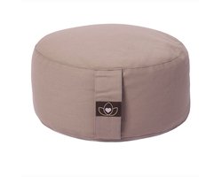 Meditatiekussen eco taupe rond - Lotus | Yoga kussen