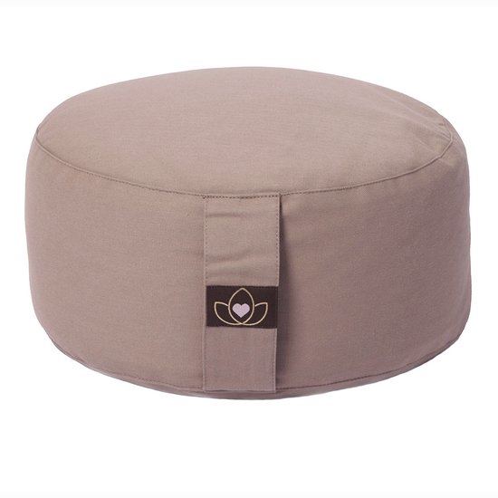 Meditatiekussen eco taupe rond - Lotus