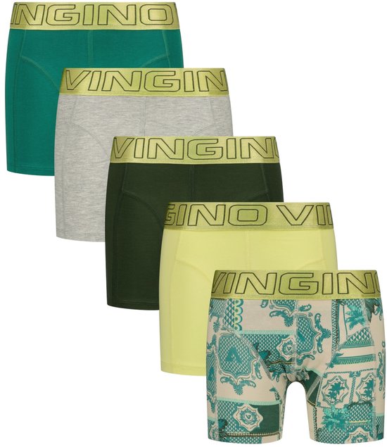 Vingino Green 5-pack Jongens Onderbroek - Pale lime yellow