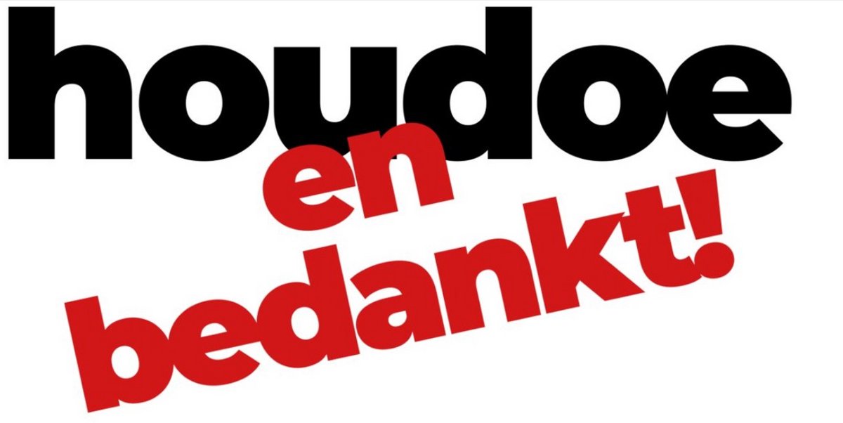 “Houdoe en Bedankt” Sticker 5 cm – Brabantse Vinyl Sticker – Zelfklevend voor Laptop, Waterfles, Telefoon, Auto of Helm – Per Stuk