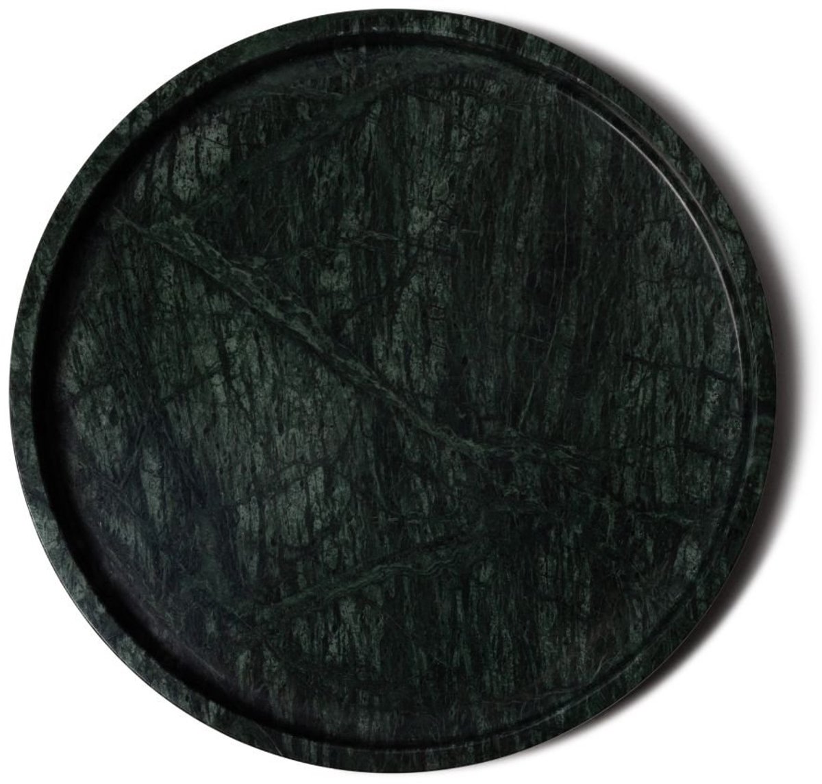 Marmer dienblad rond met rand tray Ø30cm groen