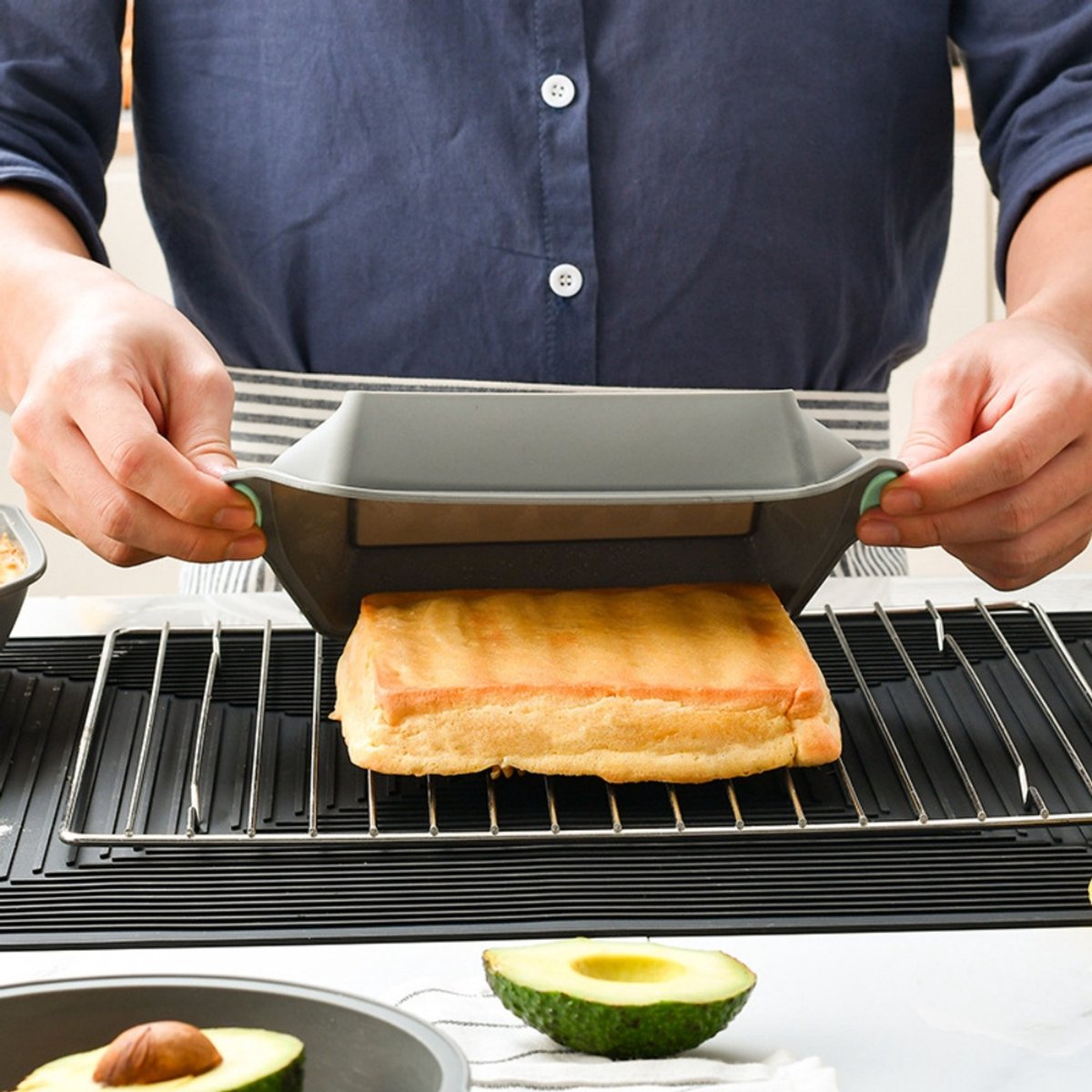 3-delige set - Taartvorm - Hittebestendige siliconen bakvorm - Bakbenodigdheden - Magnetron- en ovenbestendige bakplaat - Grijs – foto 5