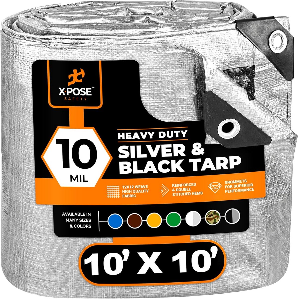 Heavy Duty Zilver/Zwart Poly Zeil 3x3m Waterdicht UV-Bescherming