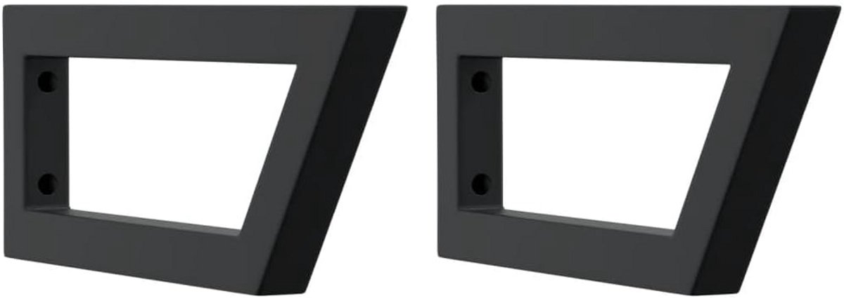 Set van 2 Zwarte Stalen Wandbeugels voor Wastafel, Plank of Handdoekrek