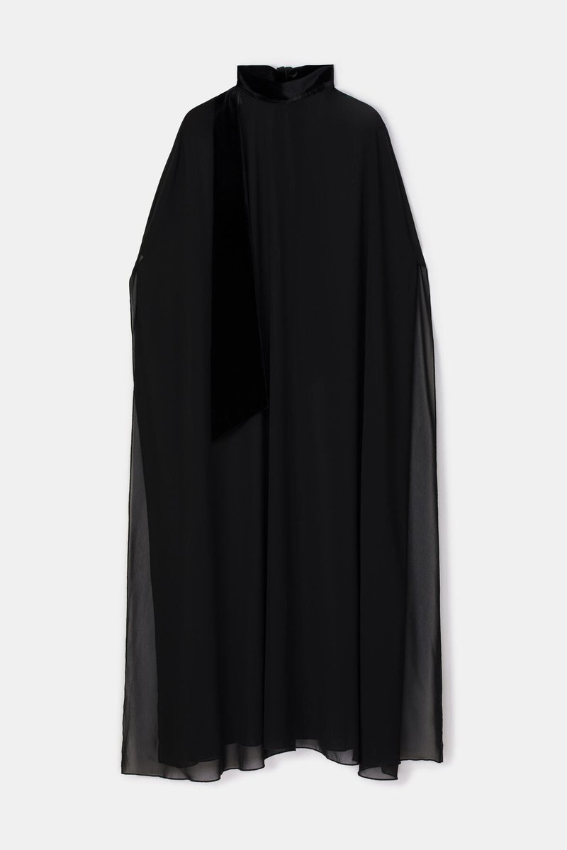 Touché Privé - Oversized chiffon maxi-tuniek - Zwart - Dames