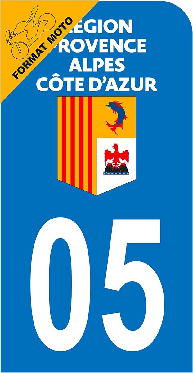 Regiologo Sticker voor Scooter en Motor Nummerplaat Departement 05