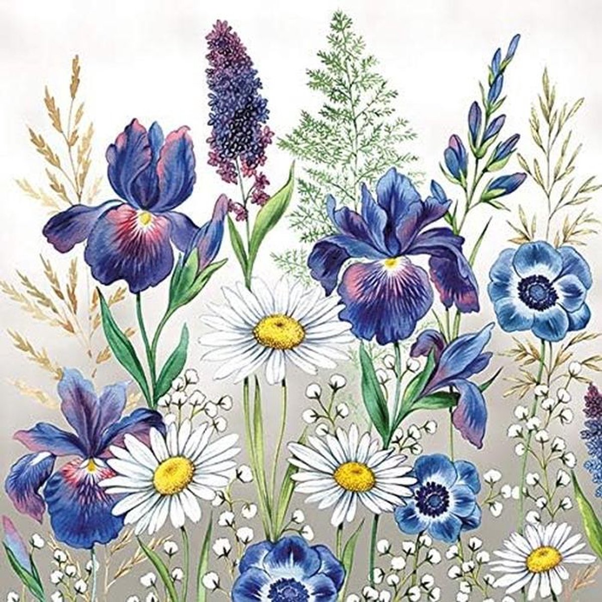Servetten 33x33 cm met Bloemendessin - 20 Stuks