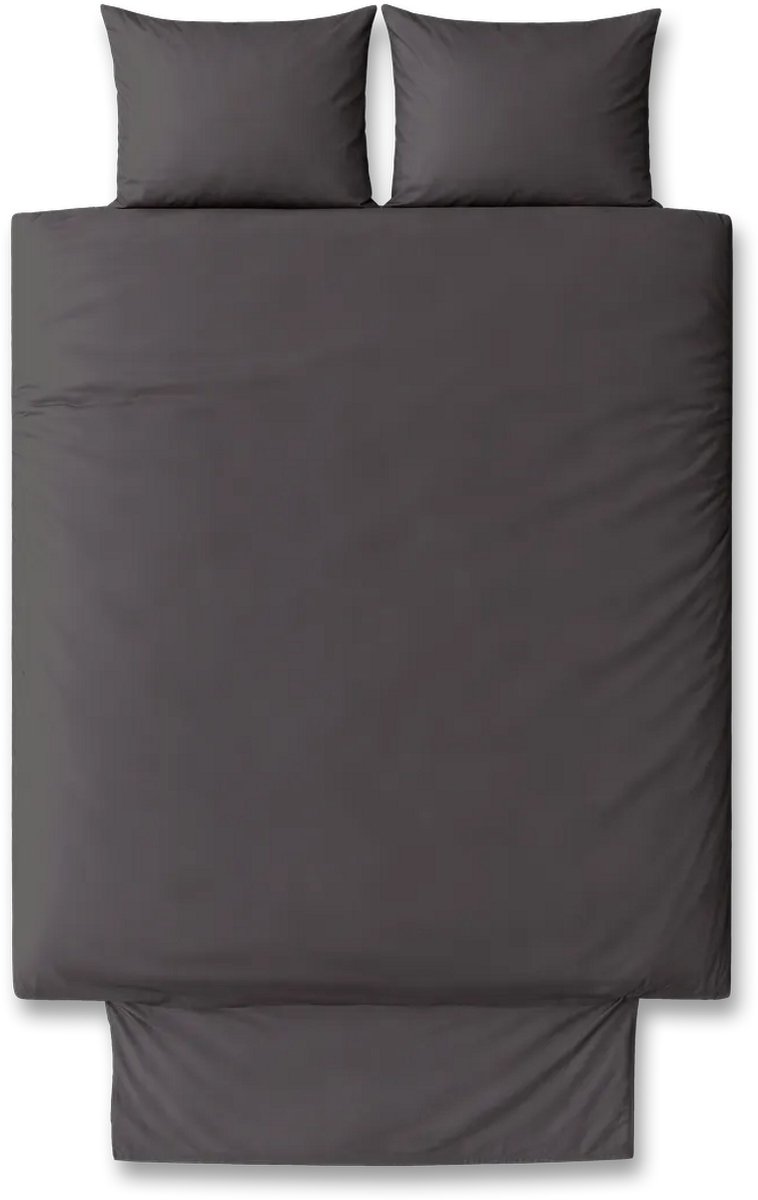 Antraciet 100% Katoensatijn Dekbedovertrekset 200x220 - Zijdezacht en ademend katoensatijn & Inclusief 60 x 70 cm kussenslo(o)p(en)