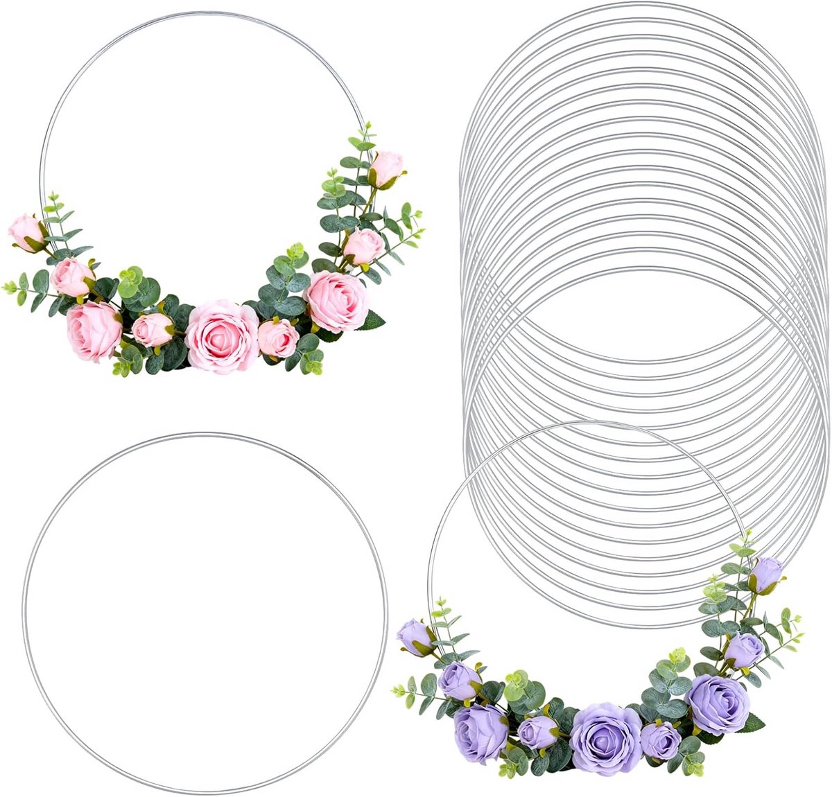 20x Metalen Craft Ringen 20cm - Ideaal voor Bloemenkransen, Macramé & Dromenvangers