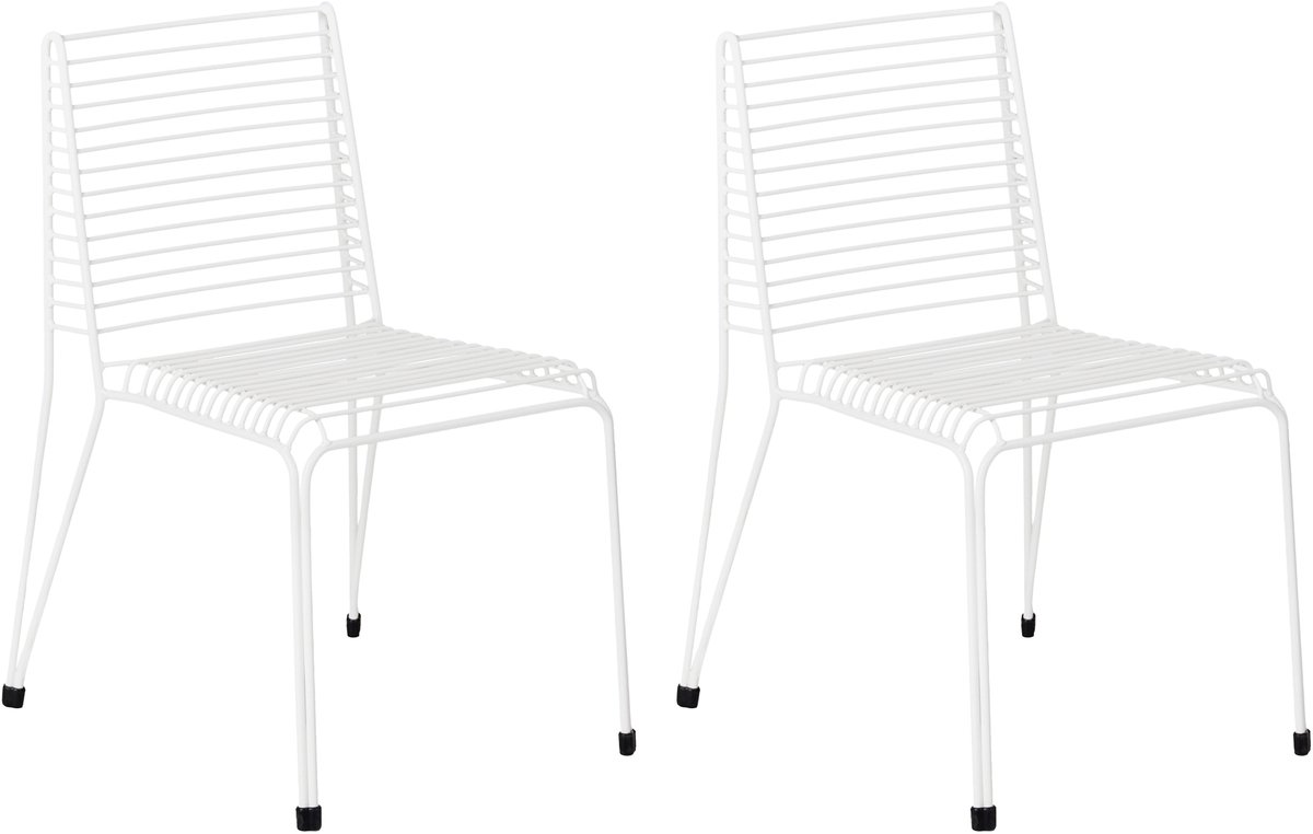 BELIANI CHIEVE - Set van 2 tuinstoelen - Wit - Staal