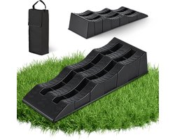 Zwart Level Pads 2 Stuks Antislip Onderlegplaten voor Caravan, Camper of Trailer Groot en Weerbestendig