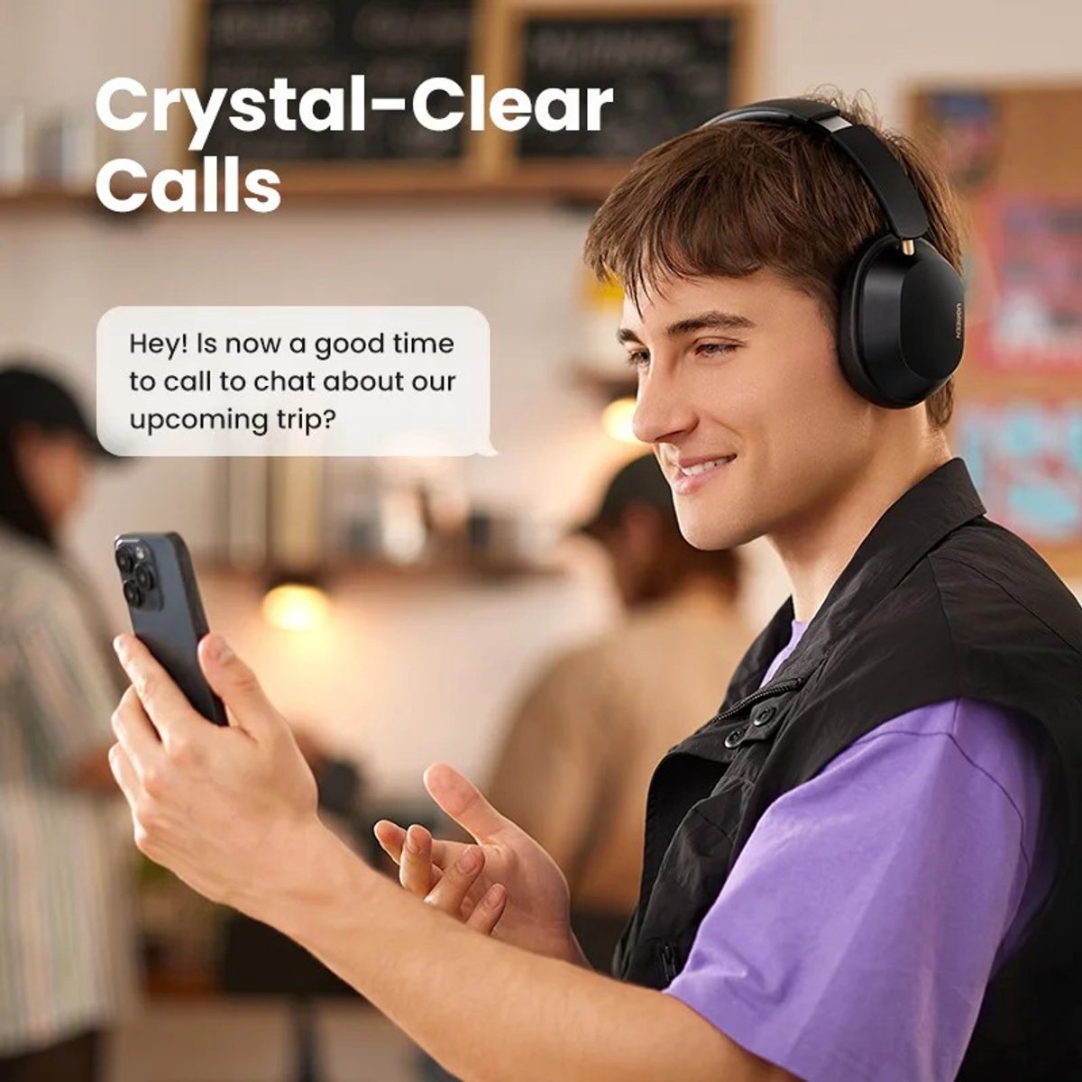 hoofdtelefoon 43dB - Keuze Draadloze Bluetooth - Hybride Actieve ruisonderdrukking Hi-Res LDAC 75H Ruimtelijk Audio Headset Oortelefoon