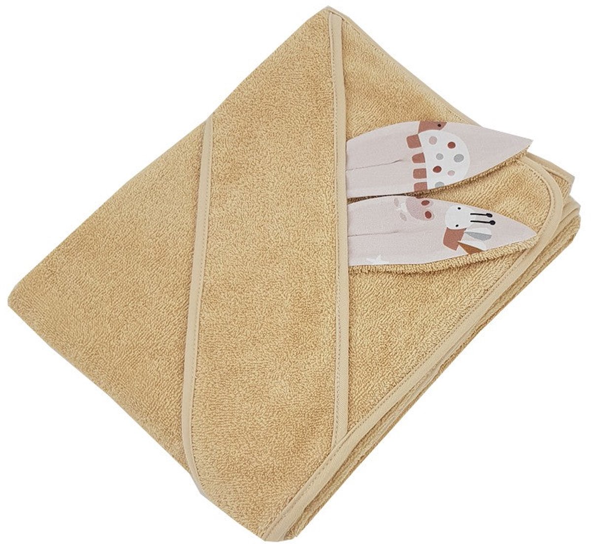 Bees/Beige cotton bathrobe