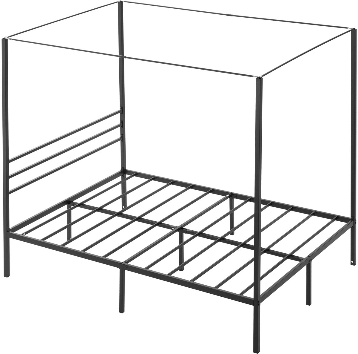 Vevor Hemelbedframe in volledige grootte Vierkante buis Metalen Hemelbed Zwart