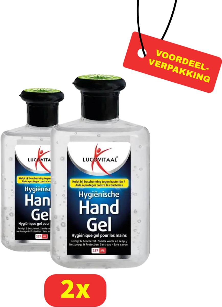Lucovitaal Handgel Hygienisch - met Aloe Vera - 2 x 237 ml - Voordeelverpakking