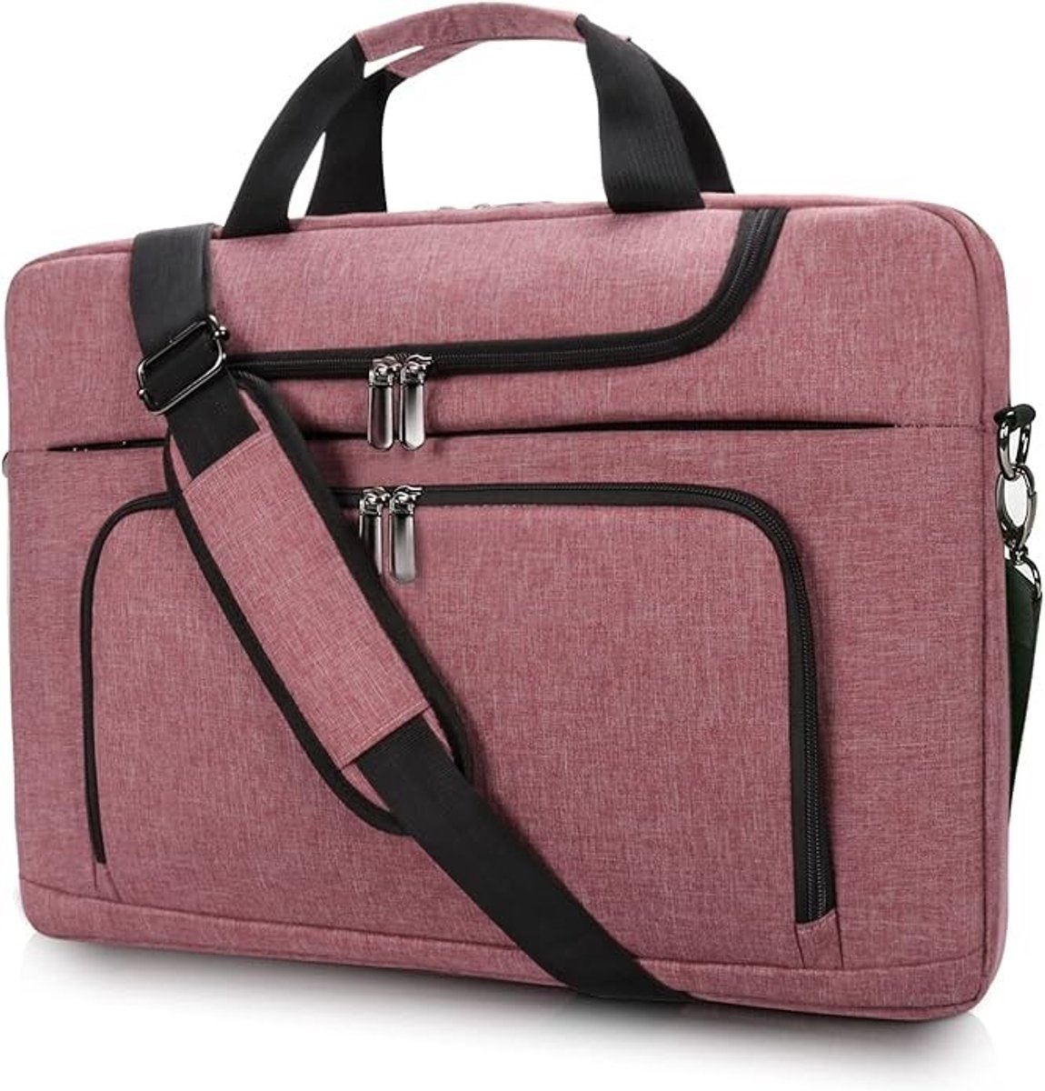 Stunq® Laptoptas voor 17 inch laptops - Roze schoudertas met bescherming