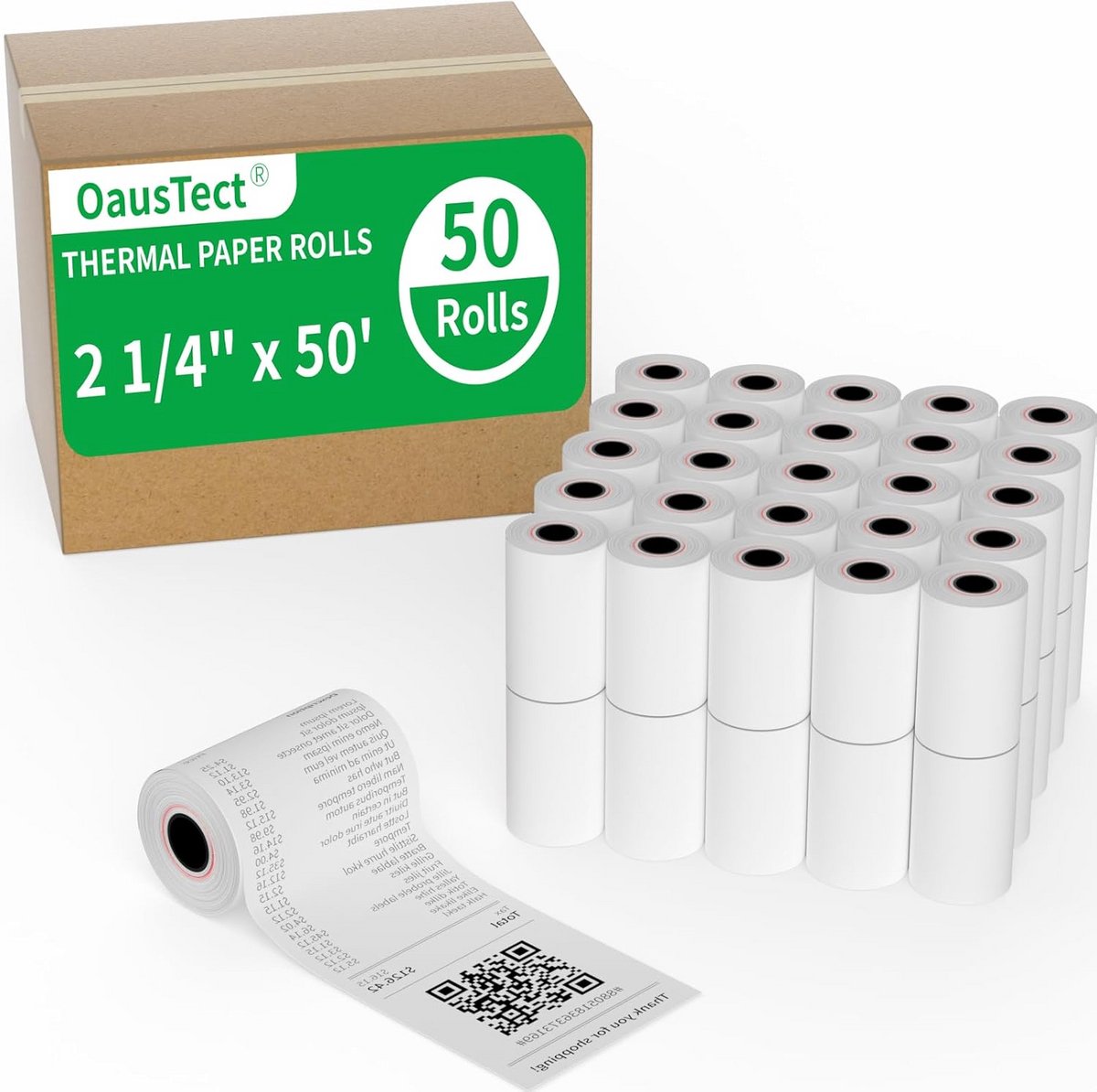 50 Rollen Thermisch Papier 57mm x 15m voor Kassabon en PIN-apparaat