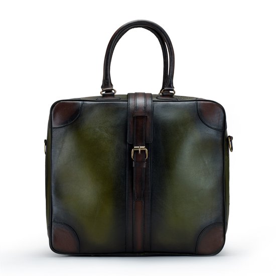 DE LAMASSU® (Cassian) sac de voyage en cuir de vachette – sac de voyage d'affaires avec ouverture à 180° et bandoulière