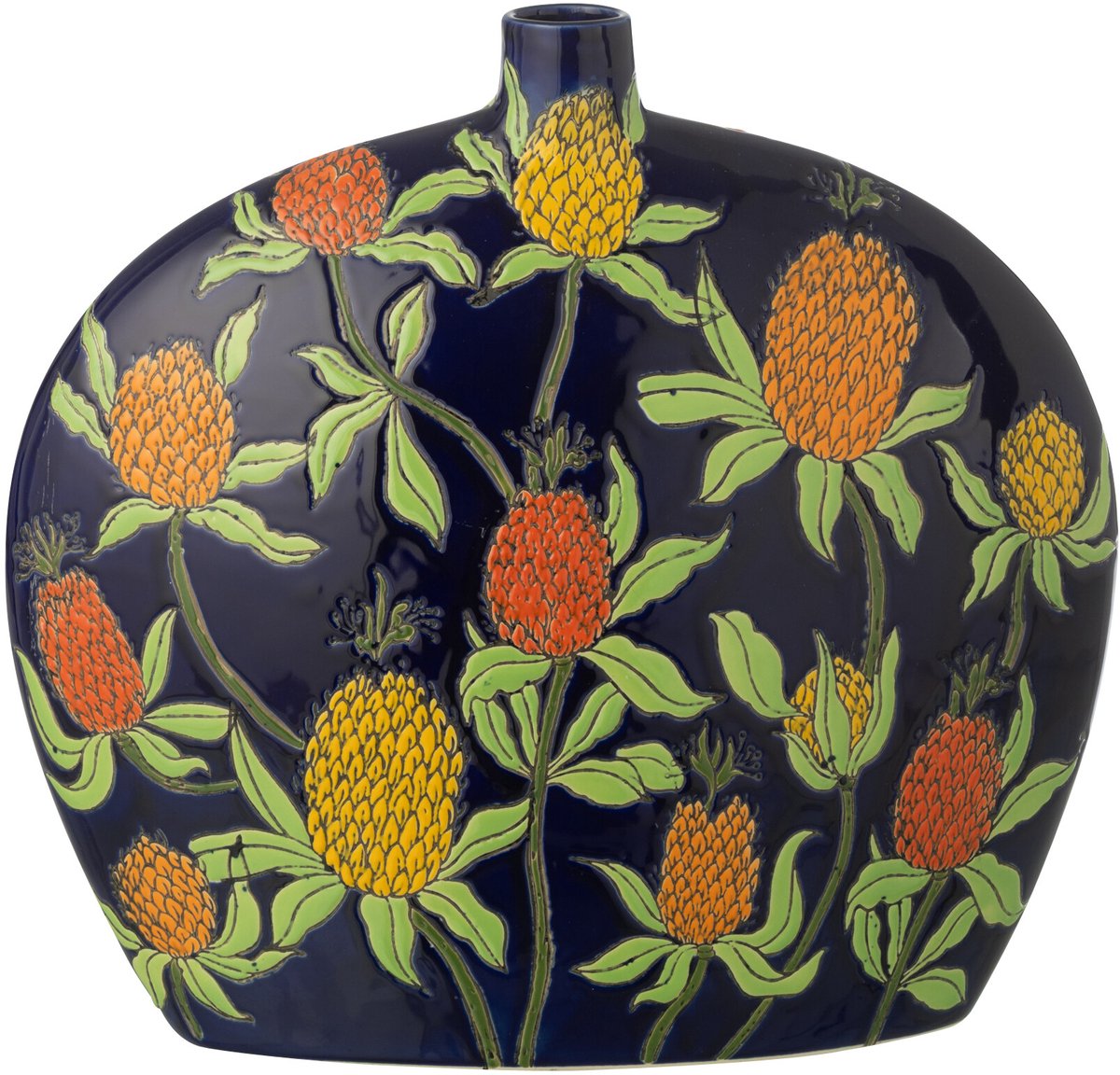 J-Line vaas Ananas - porselein - mix - medium Multi