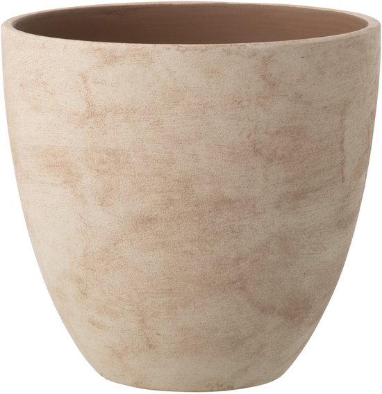 J-Line Cache-pot Rond - céramique - beige clair - large