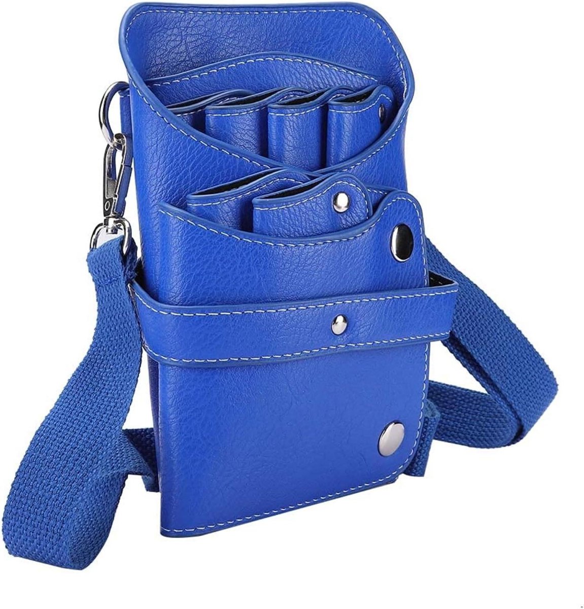 Kappersgereedschap opbergzak - Draagbare kappersschaar en taillezak - Blauw.