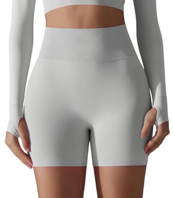 Dames sportshorts met hoge taille - Naadloze training shorts voor yoga en fitness — afbeelding 4