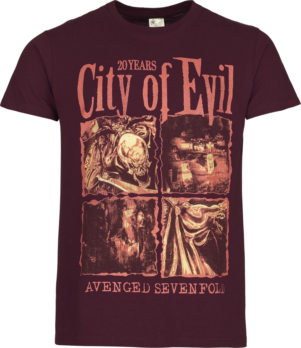 Avenged Sevenfold City of evil Heren T-shirt - bordeaux - XXL