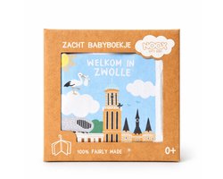 Zacht babyboekje Zwolle - fairly made - in mooie geschenkverpakking - duurzaam en origineel kraamcadeau
