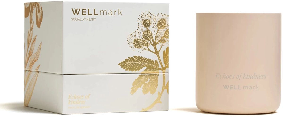 Wellmark geurkaars 210gr echoes of kindness ivory