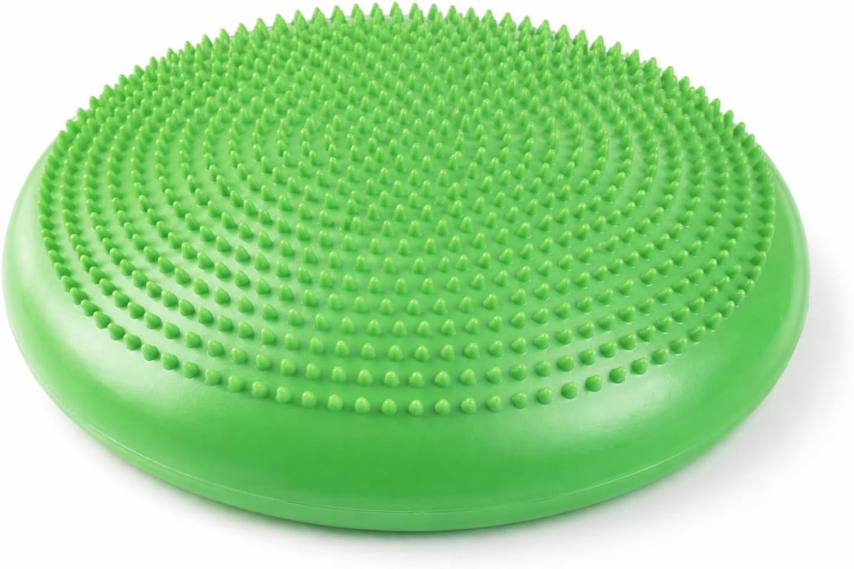 Wiebelkussen - Balanskussen - Balkussen - Komfortabel Zitten - Volwassenen en kinderen - Balansbord - Balance Board - Balanstrainer - Balansbal - Fitnessbal - Groen - 34 cm - van Imperatoris
