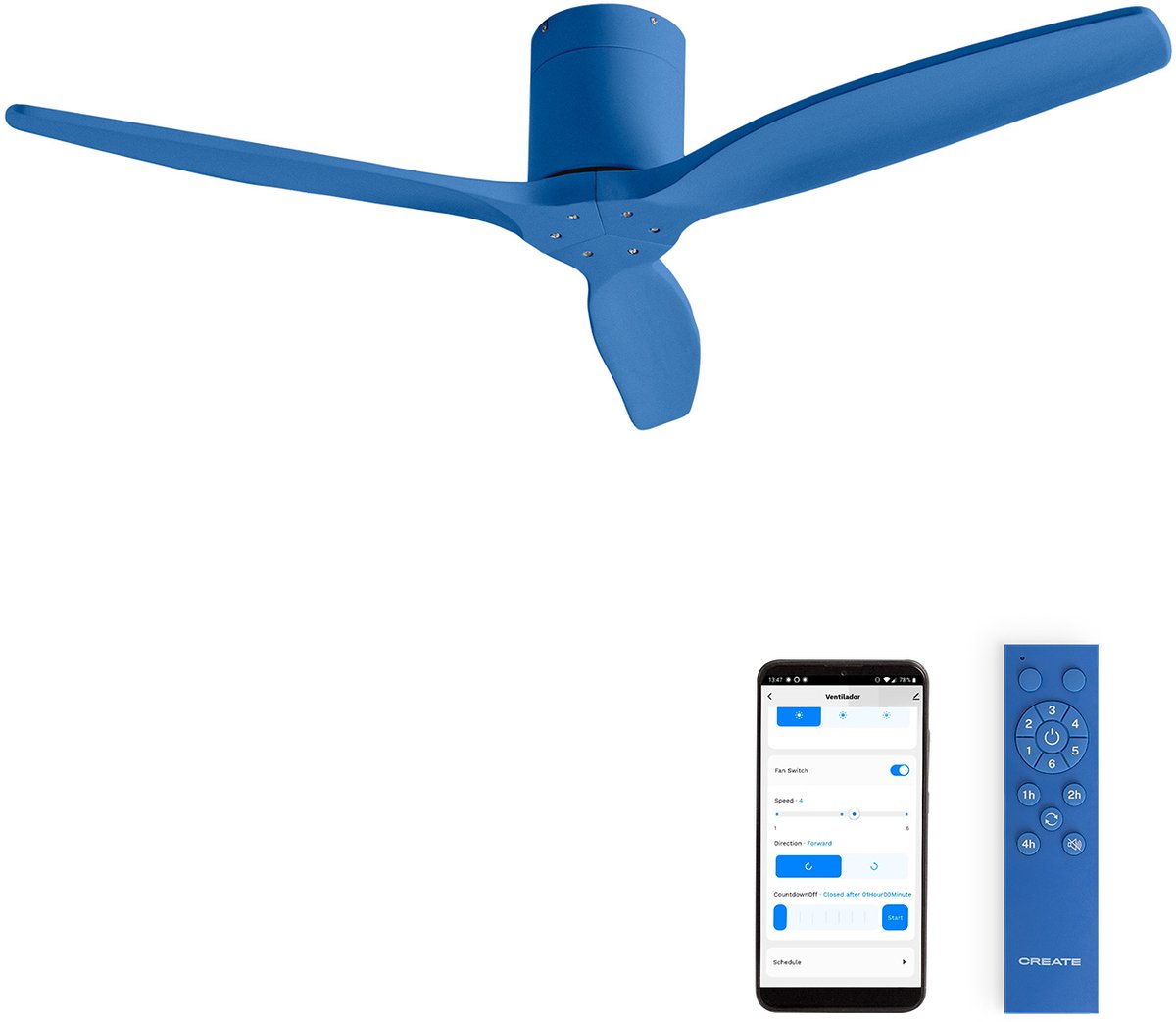 CREATE - Stille 40W plafondventilator met technische ABS bladen in verschillende maten - WIND CALM