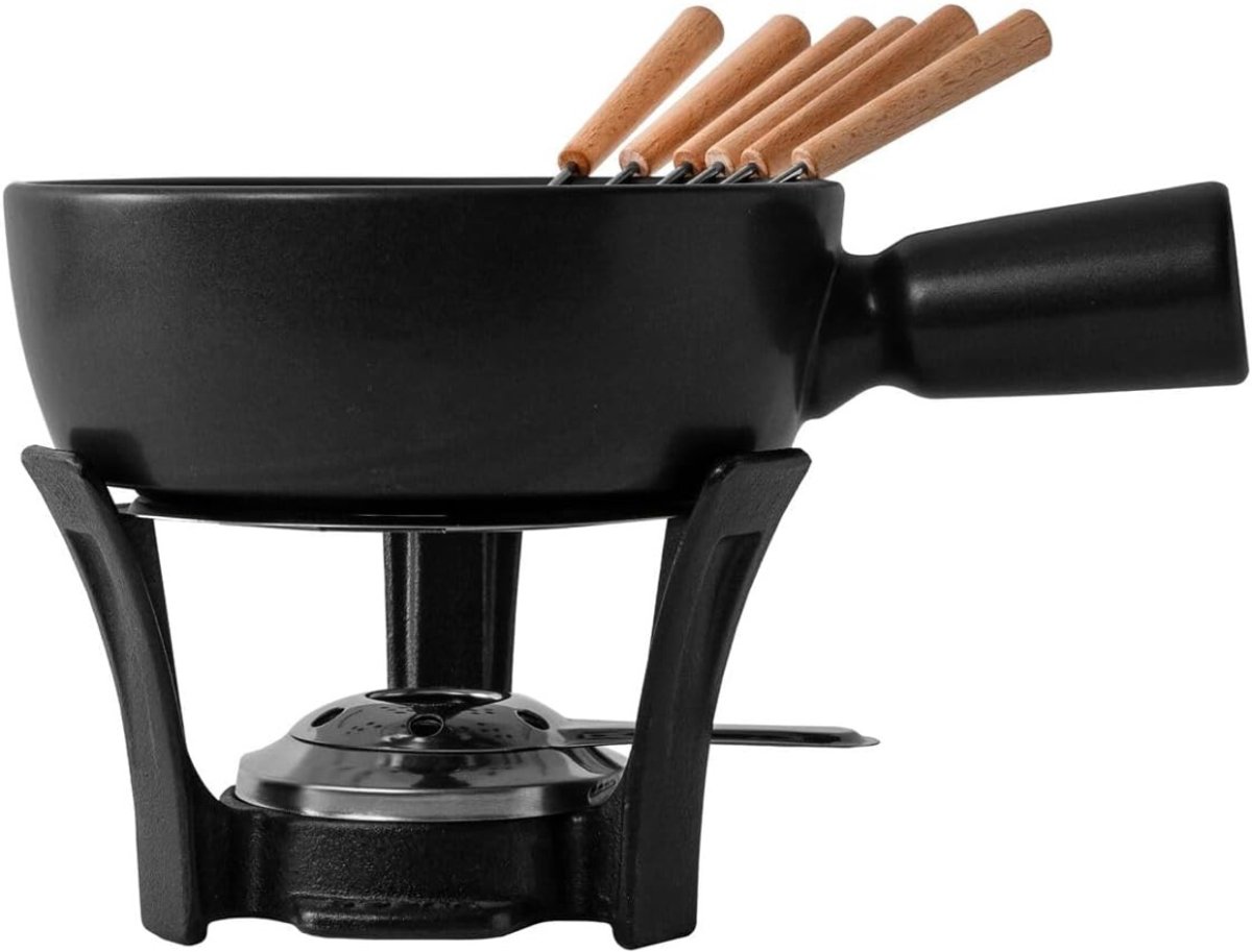 Zyrex® Kaasfondue Set - Fondue Set - Fondue - Zwart- 30 x 17 x 21 cm; 2.49 kg
