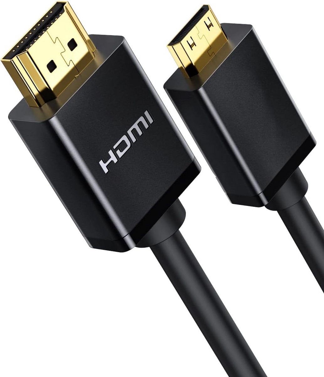 Qost - Mini HDMI naar HDMI Kabel - HDMI 2.0 Versie - 4K / 60Hz - 2 Meter - Zwart