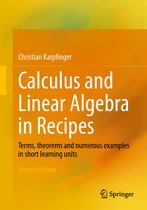 Boekomslag van 'Calculus and Linear Algebra in Recipes', tweede editie, met de titel in witte letters op een oranje achtergrond.
