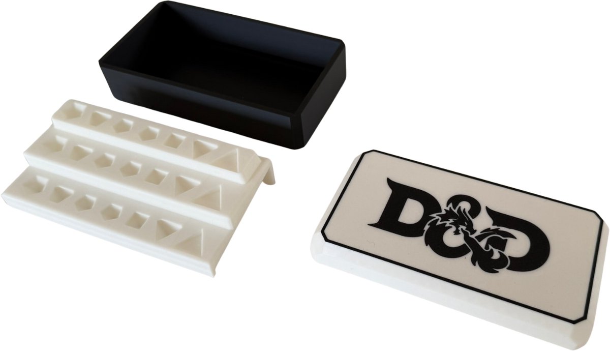 Lunar - D&D Dice Tray - Dobbelsteen Tray & Dice Box - Voor Dungeon & Dragons RPG Zwart & Wit