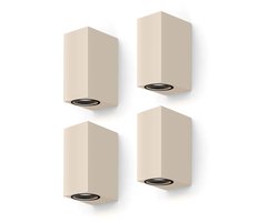 Calex Wandlamp Up & Downlight Bergamo – 2× GU10 – IP54 Water- en Stofbestendig – Geschikt voor Binnen en Buiten – Eenvoudige installatie – Rechthoek – Zwart – 4-Pack