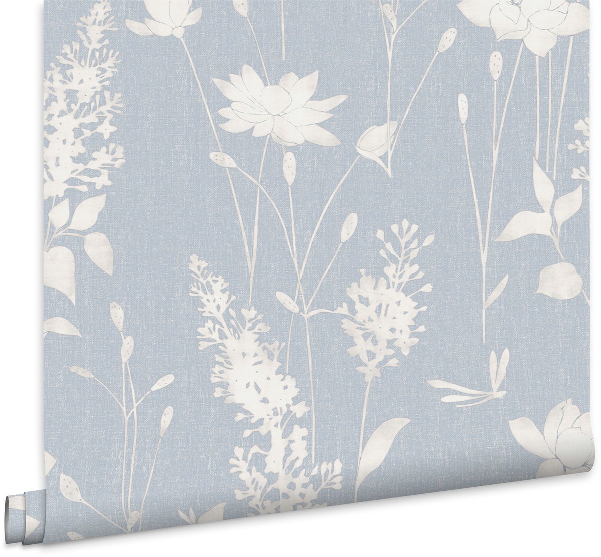 Laura Ashley Dragonfly Garden Behang - Bloemen - 10mx52cm - Blauw