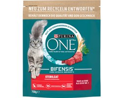 PURINA ONE BIFENSIS STERILCAT Droogvoer voor gesteriliseerde katten, rijk aan rundvlees, (1 x 750g)