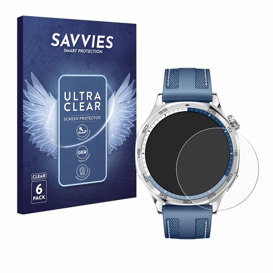 Savvies - Film de protection d'écran transparent pour Huawei Watch GT 5 (46 mm) (6 pièces)