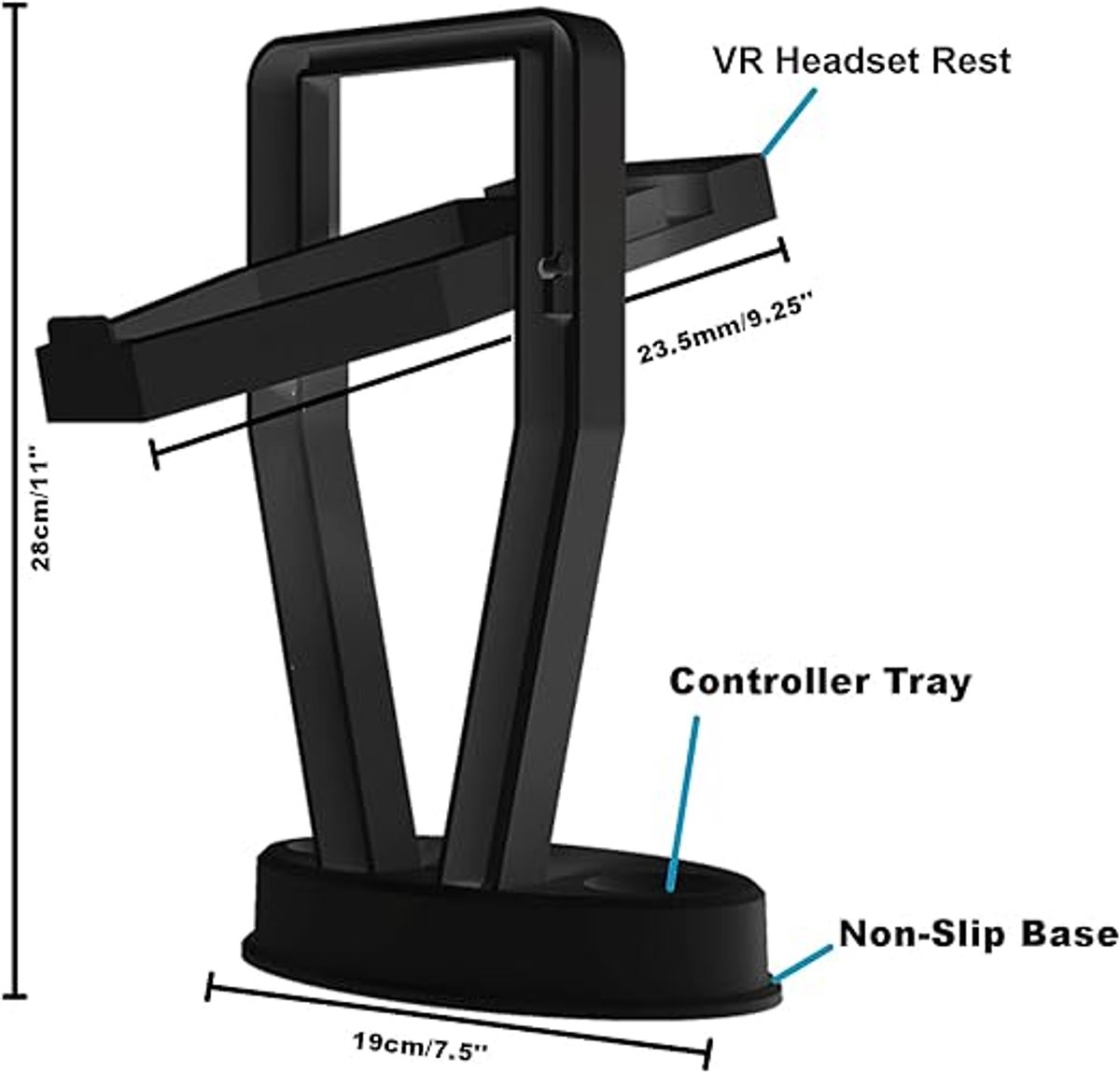 VR-Headset Standaard voor Meta Quest 3S / Quest 3 / Quest 2 & PS VR – Display & Opbergstand voor Headset en Controllers – Stabiele VR Storage Holder thumbnail 4